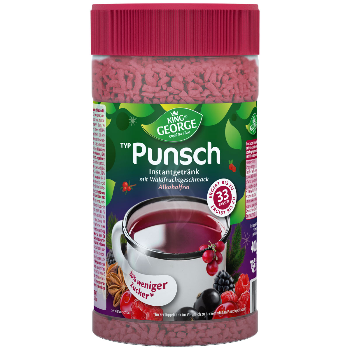 KING GEORGE - Instantgetränk Punsch Waldfrucht 400g