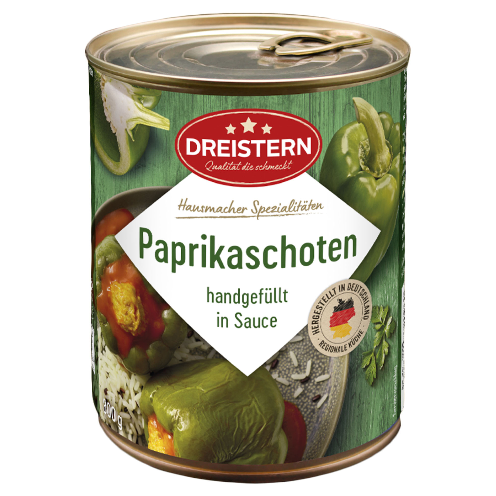 DREISTERN Paprikaschoten handgefüllt in Sauce 800g