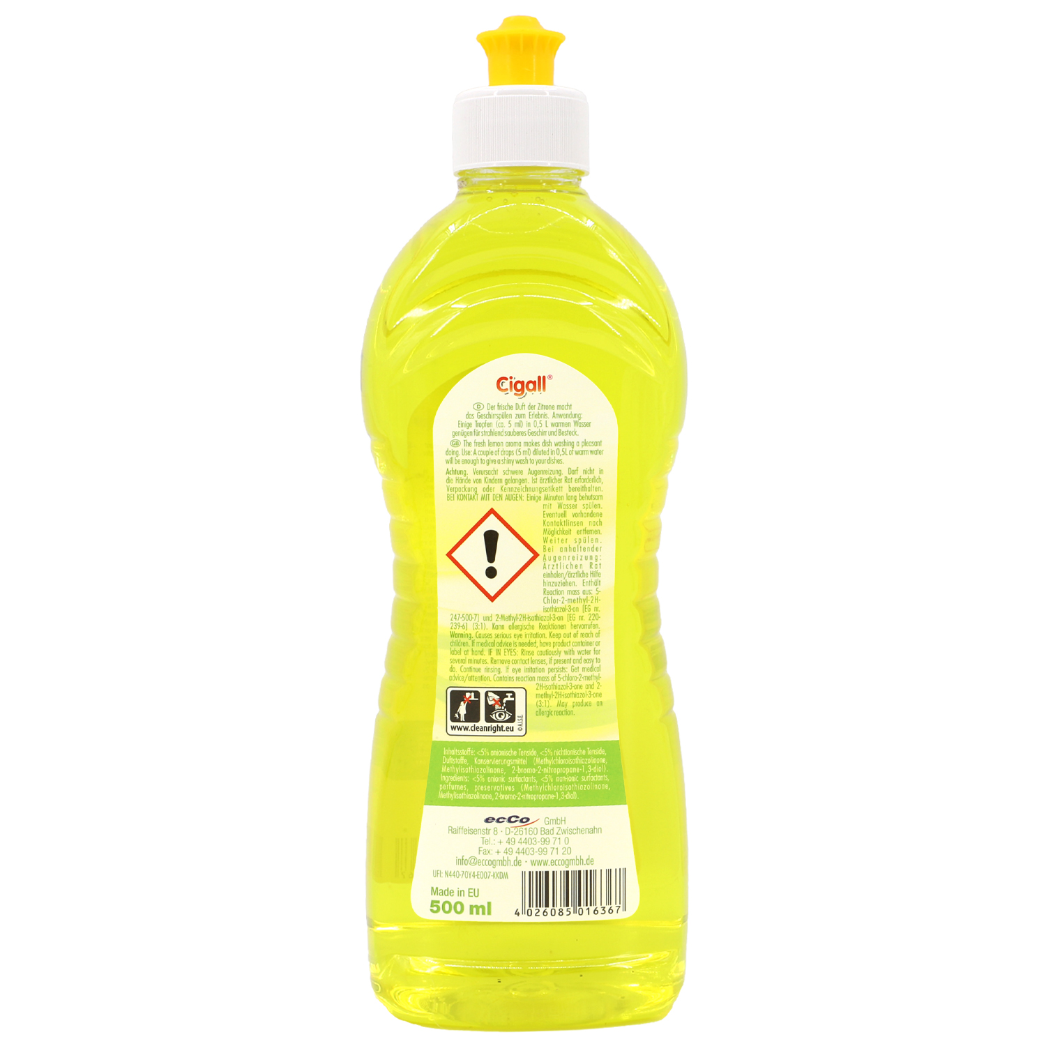 CIGALL Geschirr-Spülmittel Ultra Zitrone 500ml