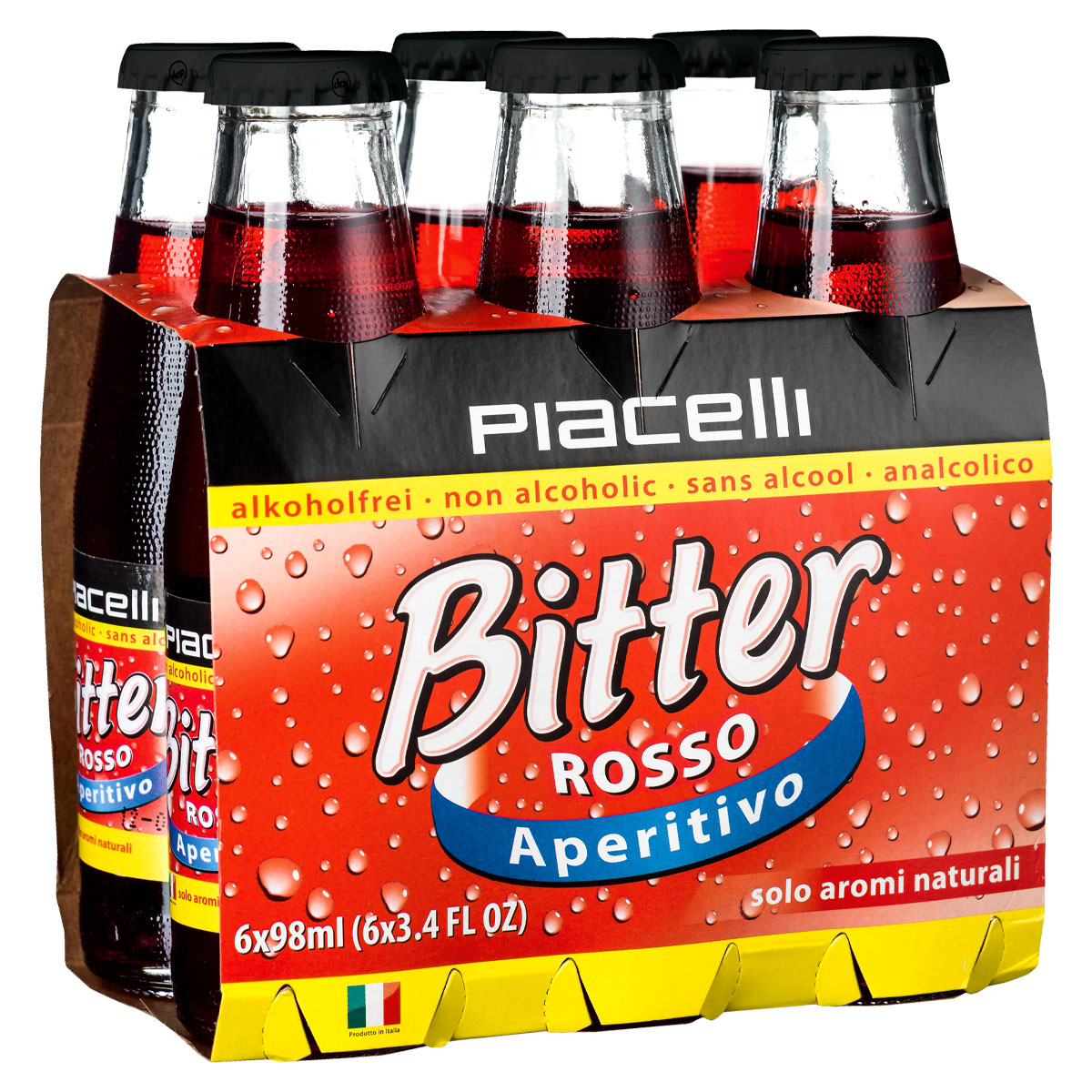 PIACELLI Bitter Rosso Aperitivo alkoholfrei 24er-Pack (24 x 98ml)