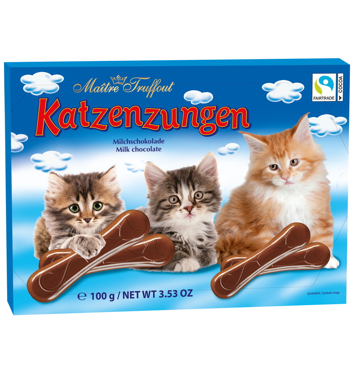 MÂITRE TRUFFOUT Katzenzungen Milchschokolade 100g