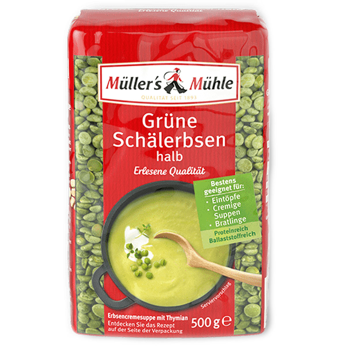 MÜLLER´S MÜHLE Grüne Schälerbsen 500g