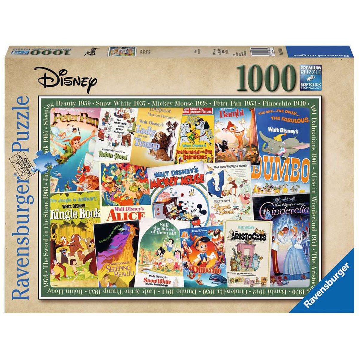 RAVENSBURGER Puzzle Vintage Movie Poster 1000 Teile 70x50 cm