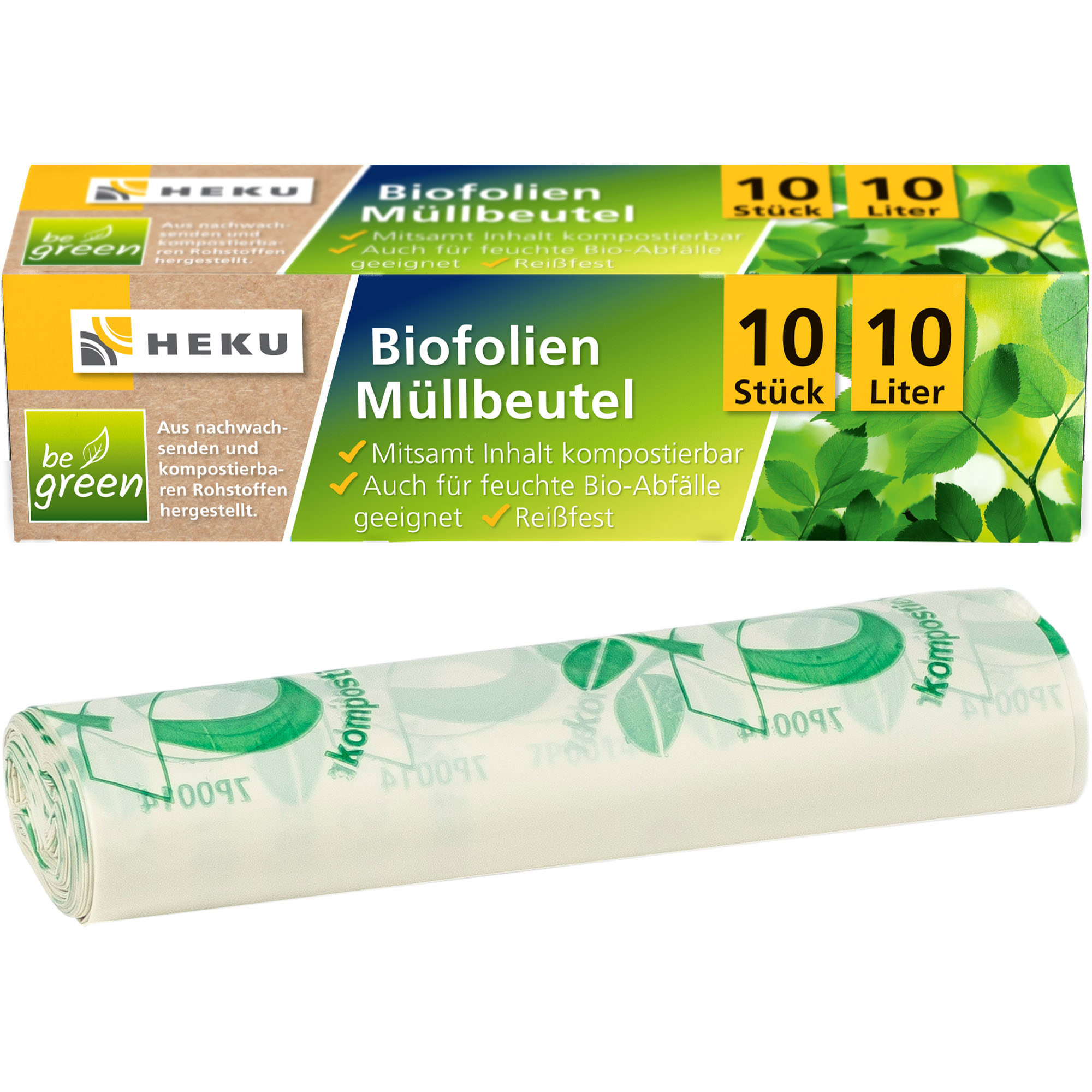 HEKU Biofolien Müllbeutel 10l, 10 Stück, 42x44cm
