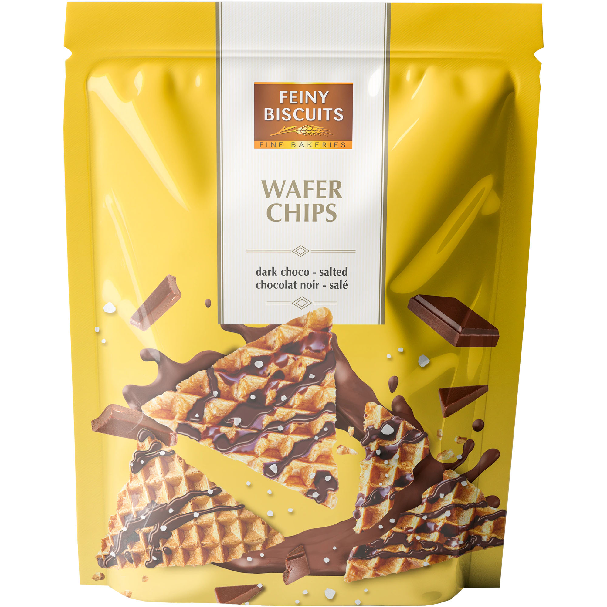 FEINY BISCUITS Wafer Chips dark choco salted 70g