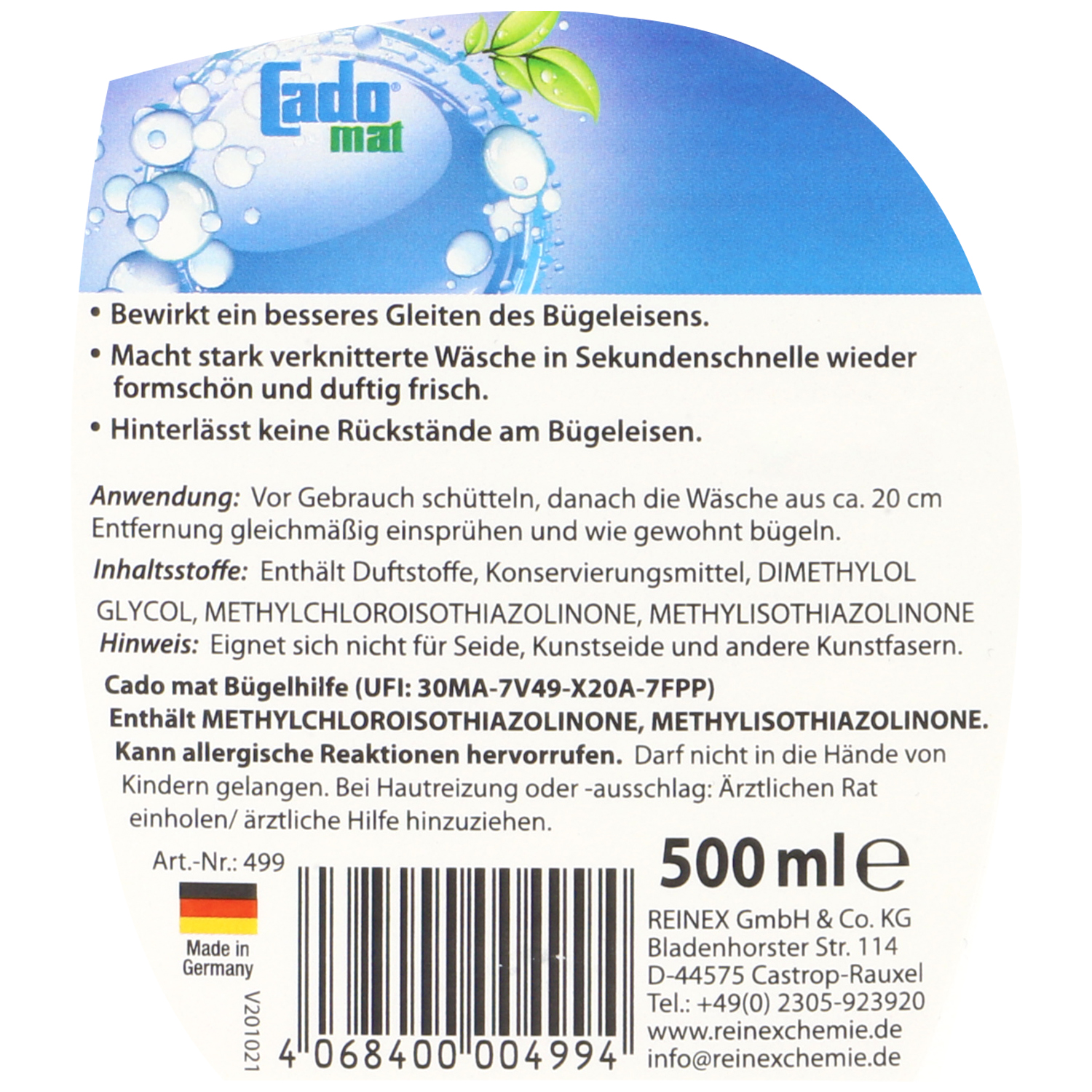 CADOMAT Bügelhilfe 500ml