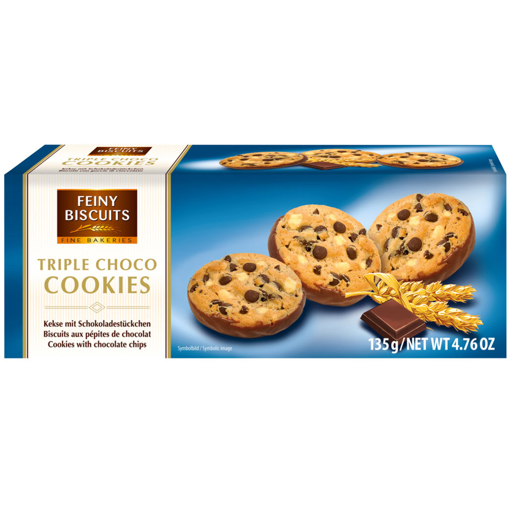 FEINY BISCUITS - Triple Choco Cookies 135g