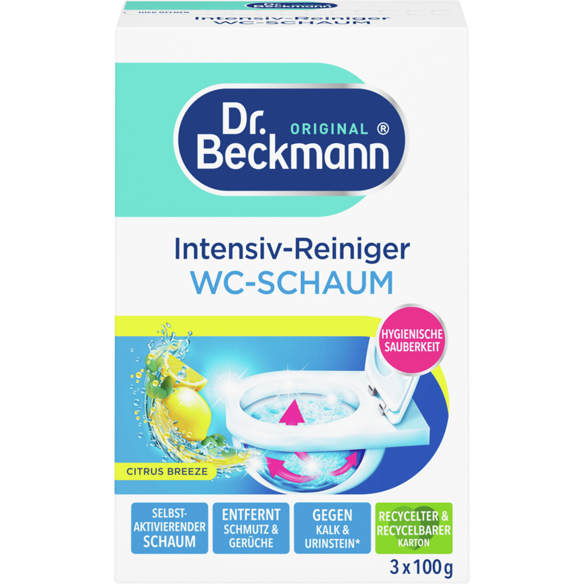 DR. BECKMANN Intensiv-Reiniger WC-Schaum 3x100g