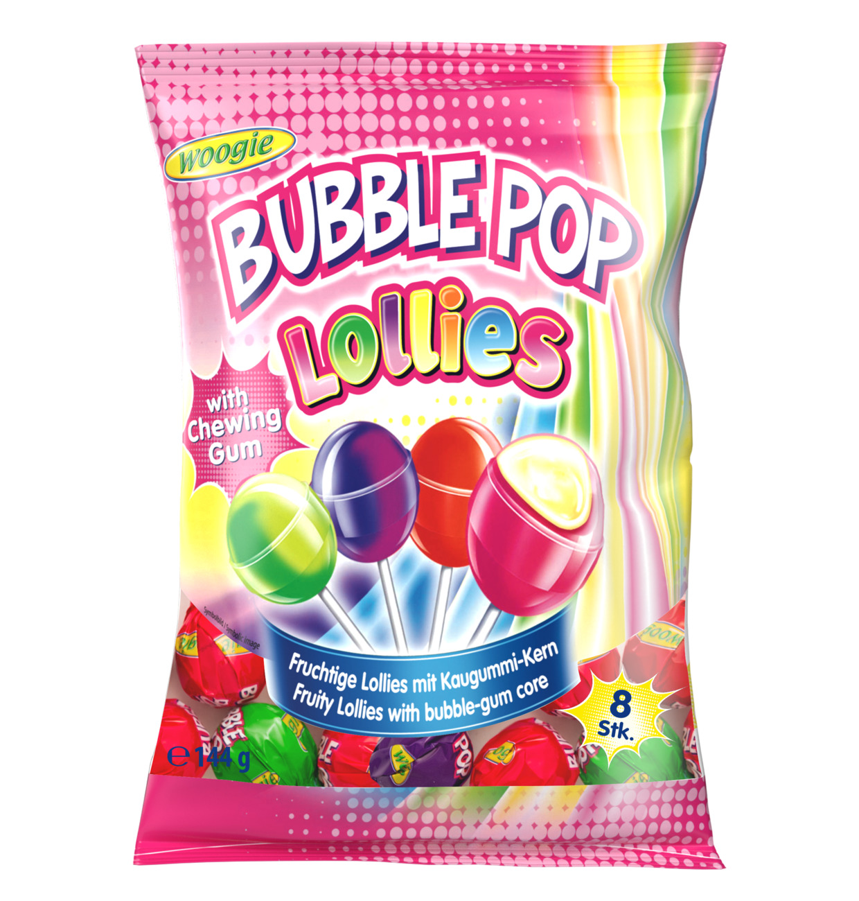 WOOGIE Bubble Pop Lollies 144g