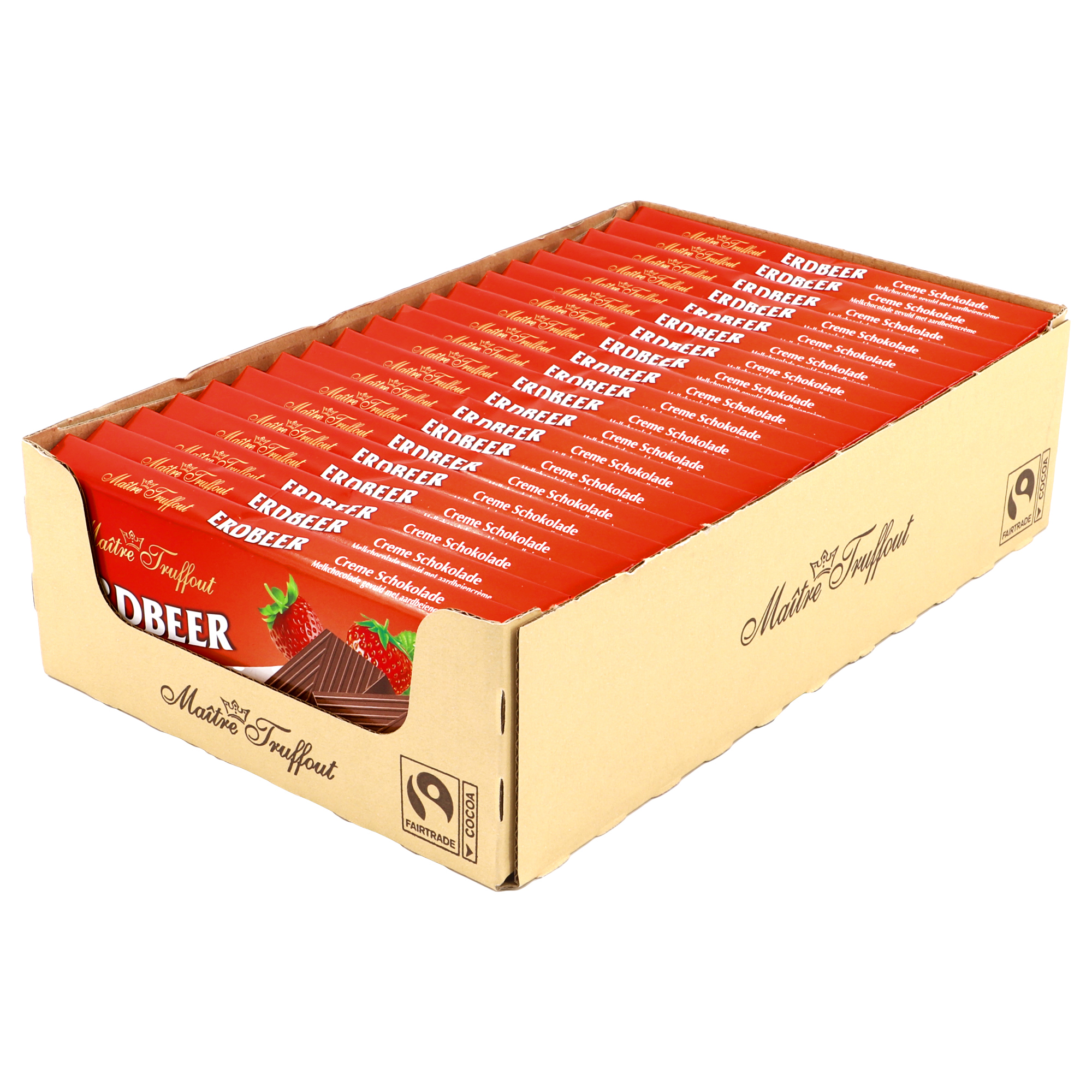 MÂITRE TRUFFOUT Erdbeer Milchschokolade mit Erdbeercreme 100g