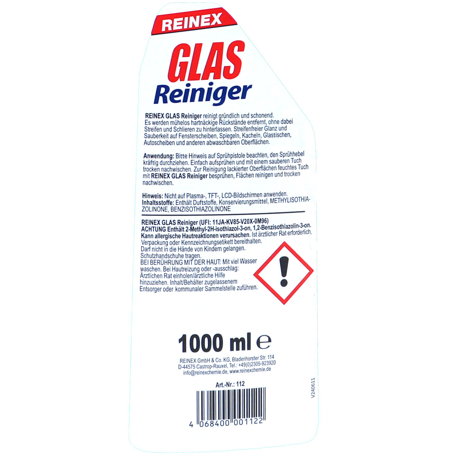 REINEX Glas Reiniger 1000ml