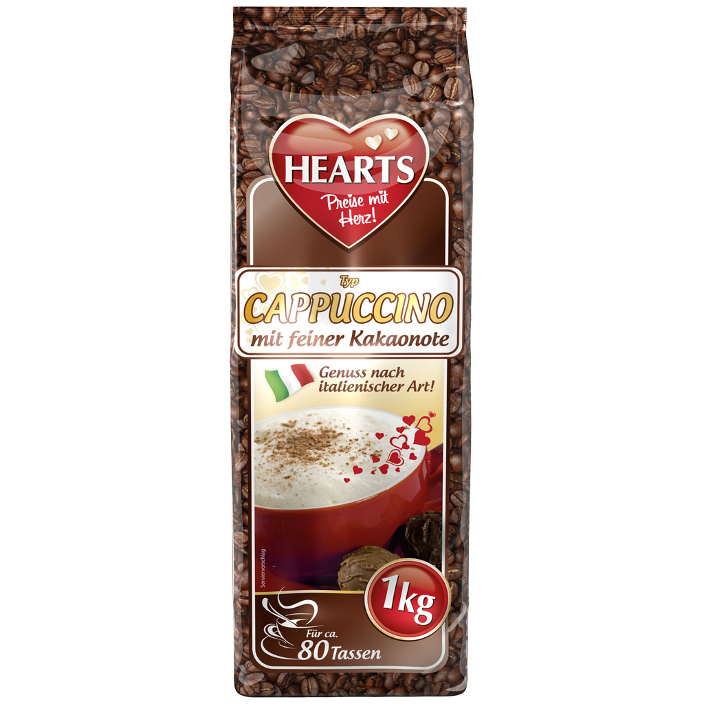 HEARTS Typ Cappuccino mit feiner Kakaonote 1kg