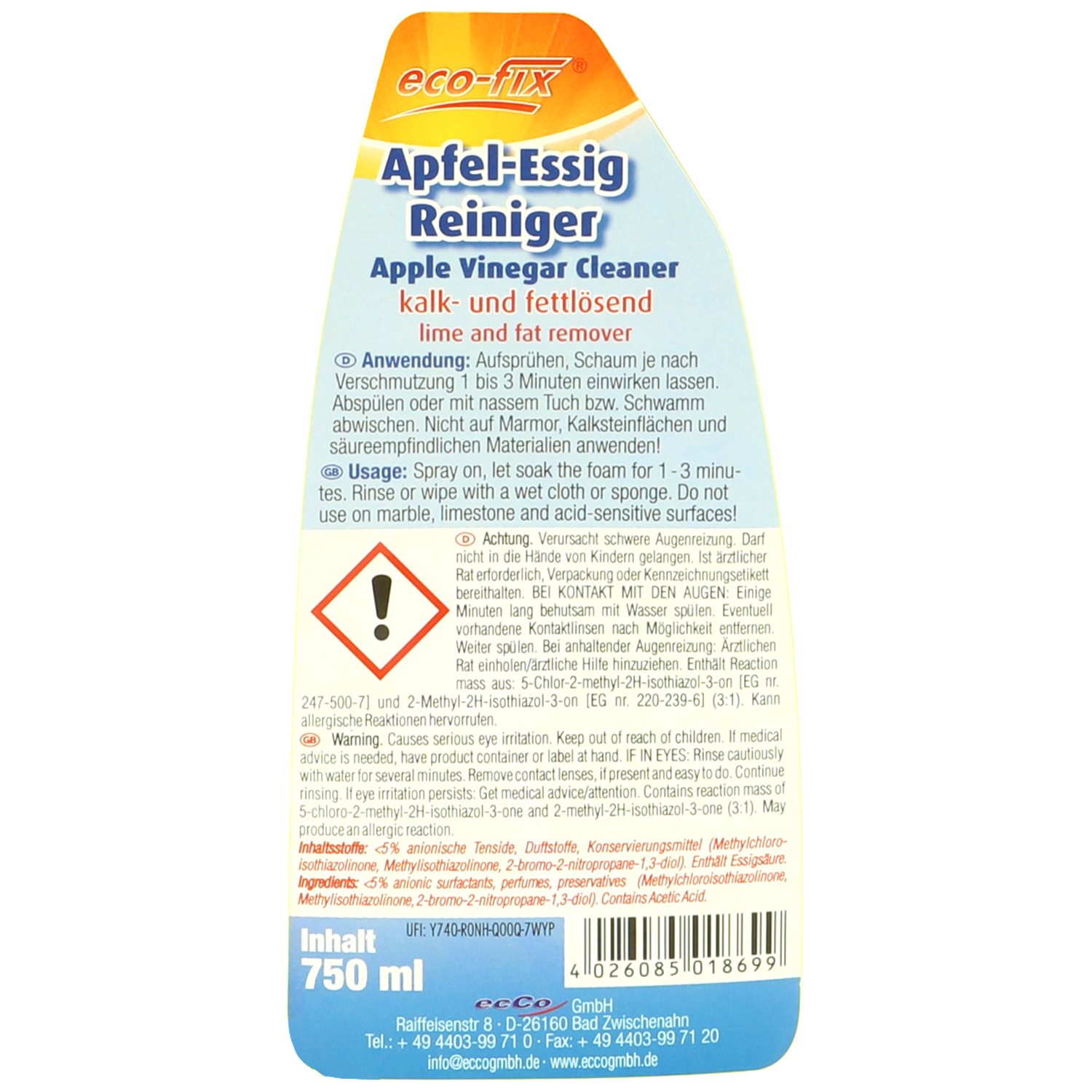 ECO FIX Apfel-Essig Reiniger 750ml