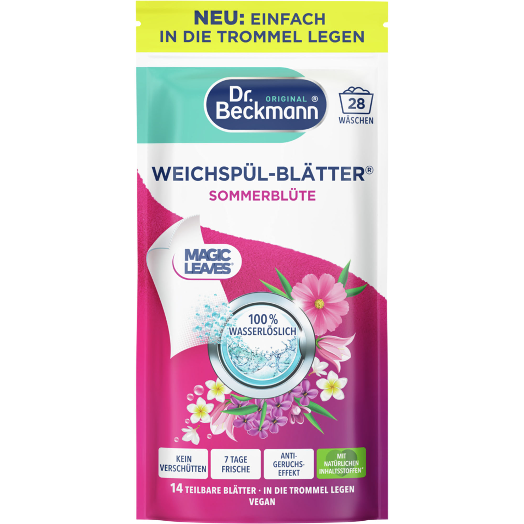 DR. BECKMANN Weichspül-Blätter Sommerblüte 62g