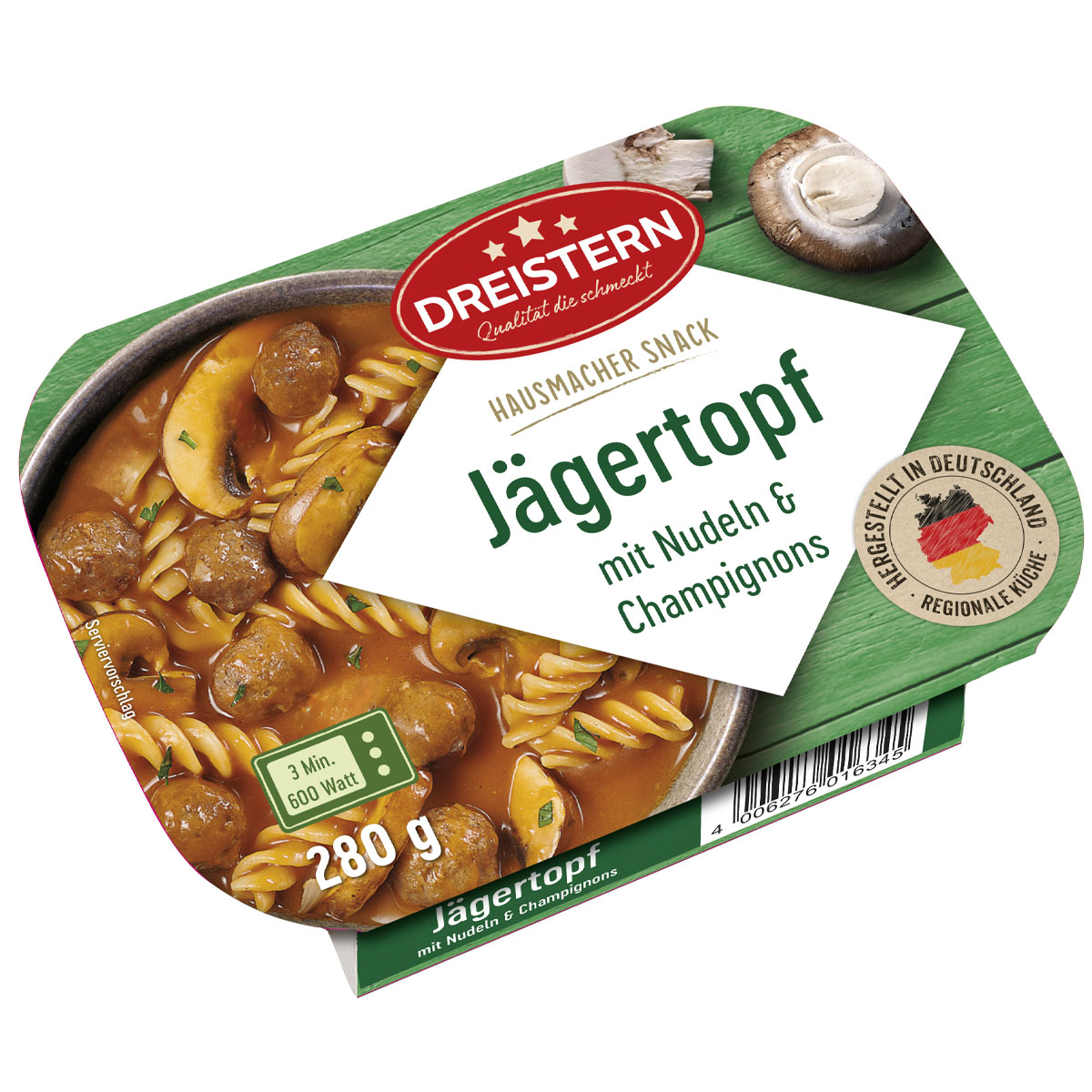 DREISTERN Jägertopf mit Nudeln & Champignons 280g