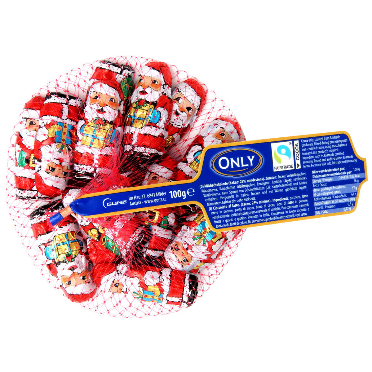 ONLY Milchschokolade Weihnachtsmänner 100g