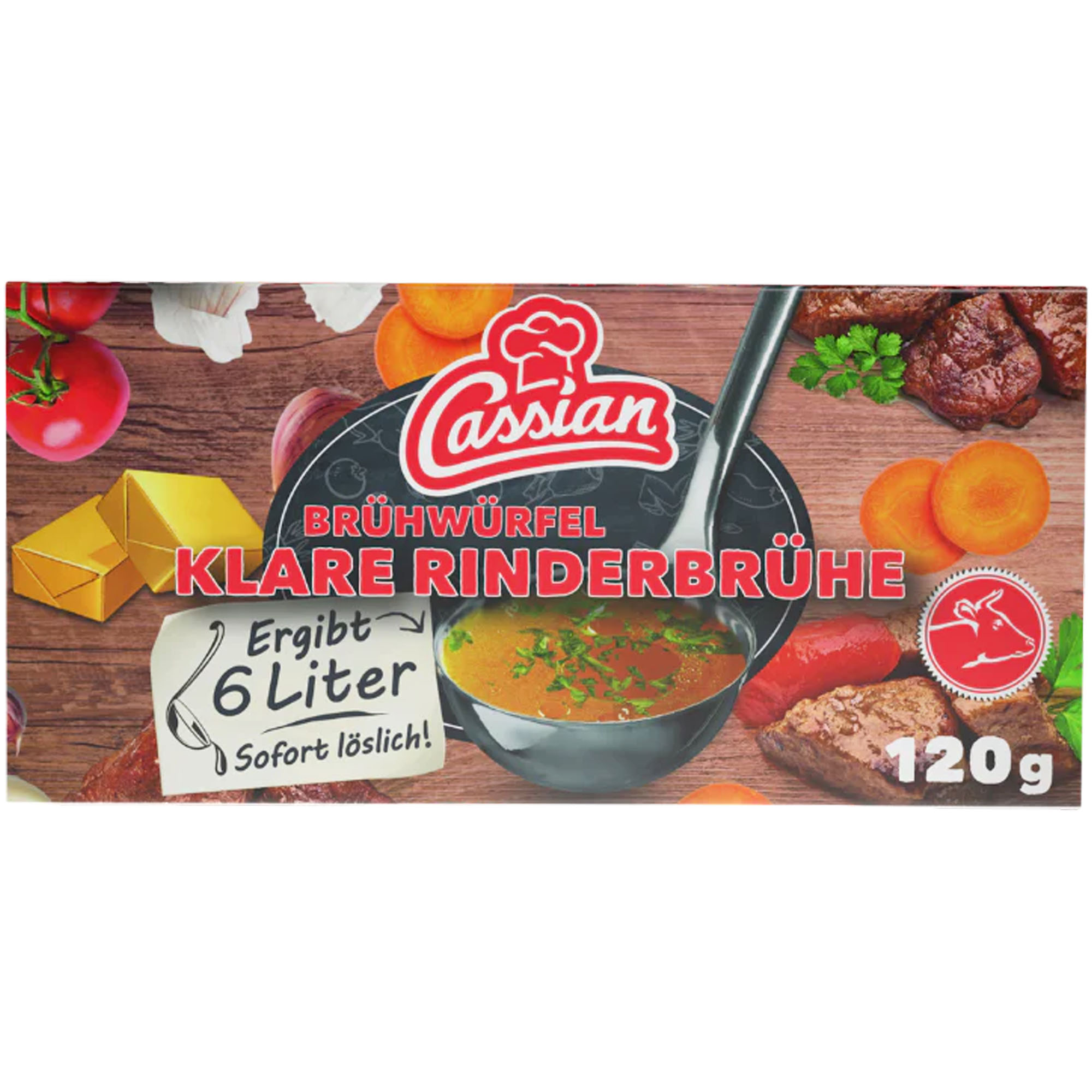 CASSIAN Klare Rinderbrühe Brühwürfel 120g