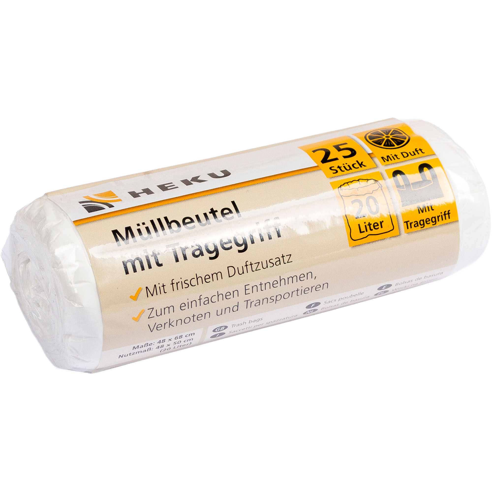 HEKU Müllbeutel 20l mit Tragegriff, mit Duft, 25 Stück, 48x50cm