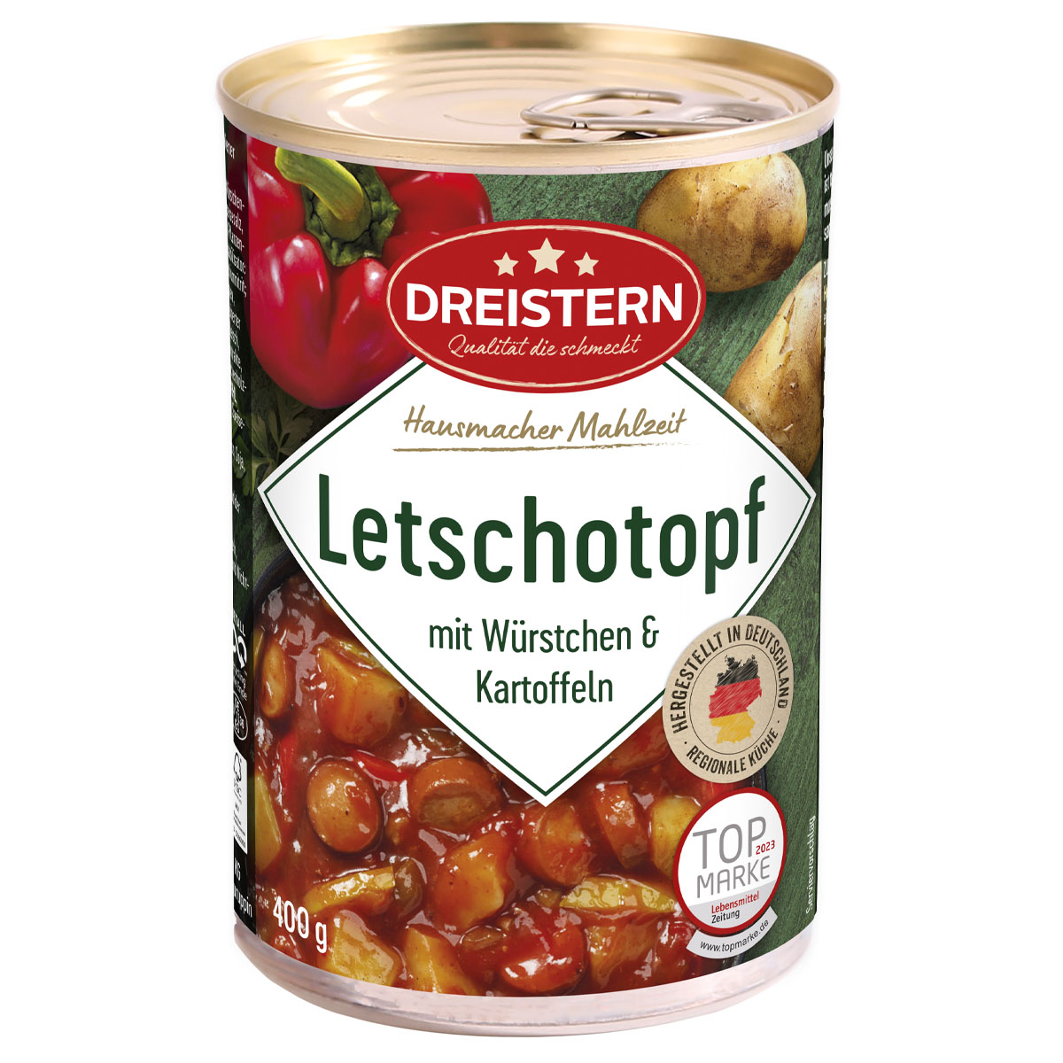 DREISTERN Letschotopf mit Würstchen & Kartoffeln 400g