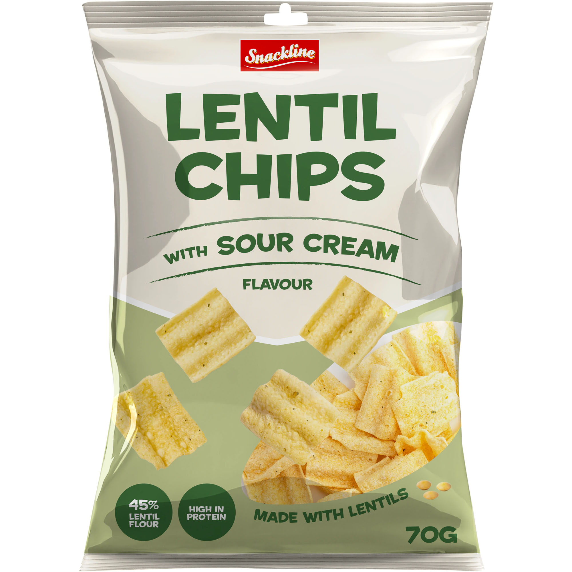 SNACKLINE Lentil Chips Sour Cream Flavour 70g