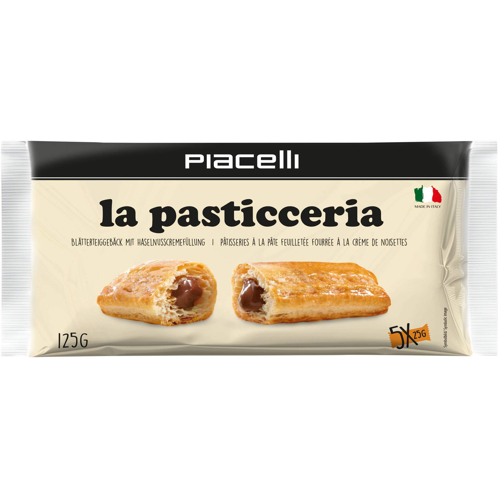 PIACELLI la pasticceria Blätterteiggebäck mit Haselnusscremefüllung 125g