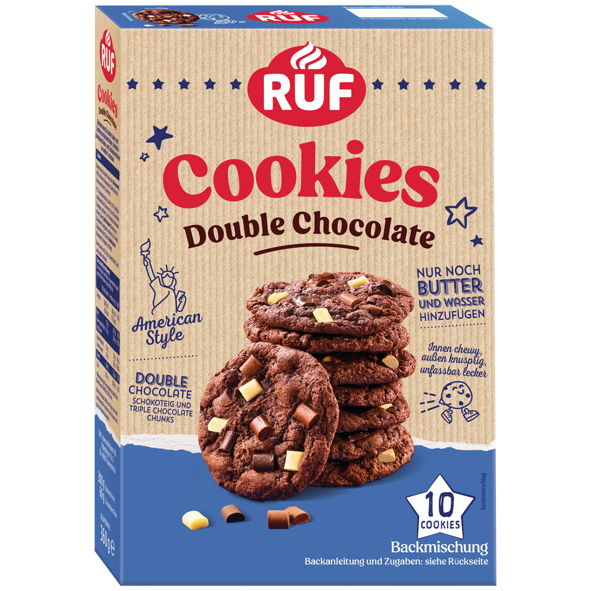 RUF Cookies Double Chocolate Backmischung 360g