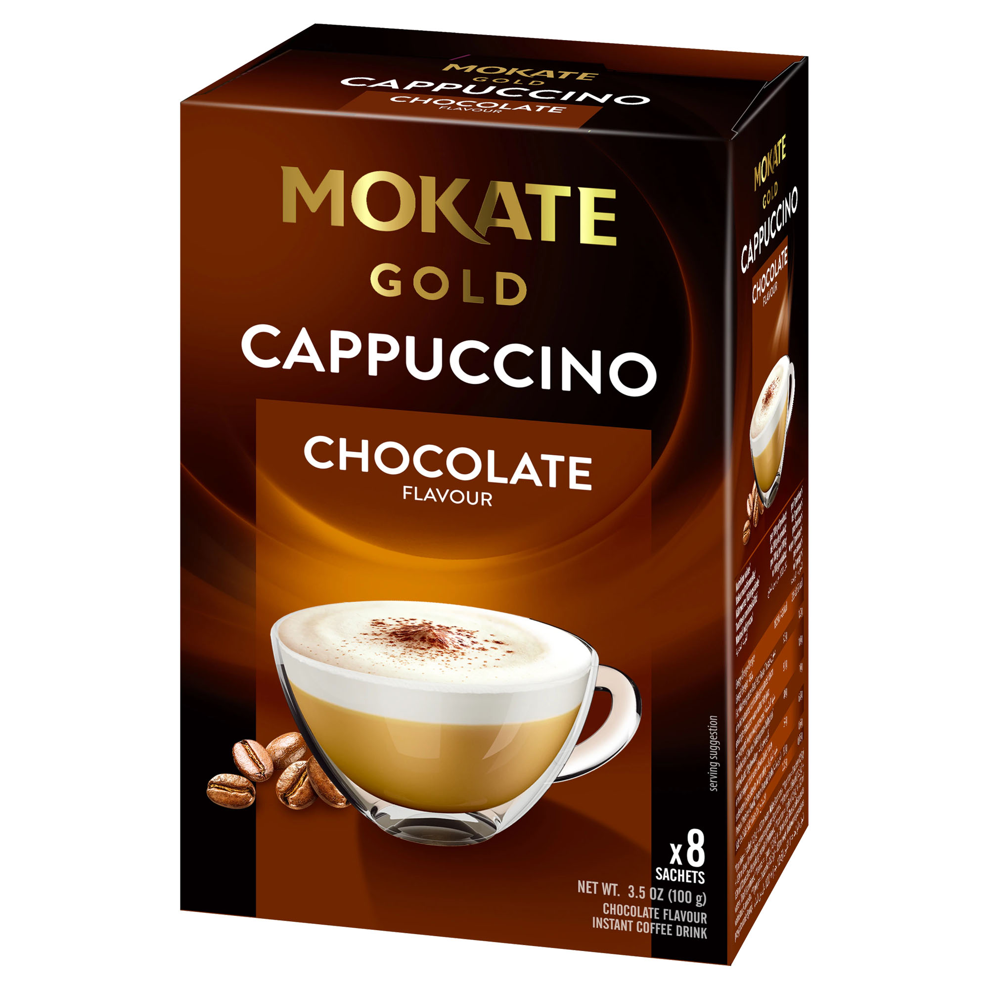 MOKATE Cappuccino Gold Chocolate Flavour 8x12,5g (100g)