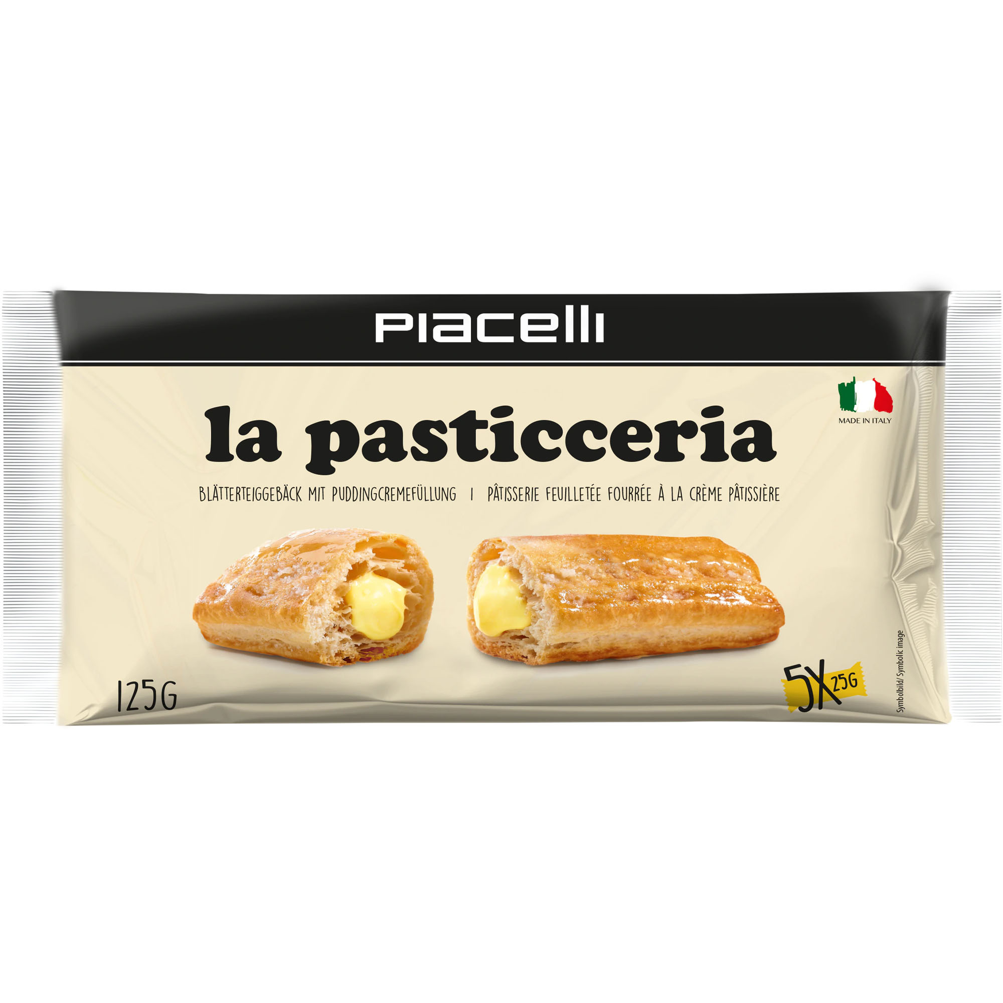 PIACELLI la pasticceria Blätterteiggebäck mit Puddingcremefüllung 125g