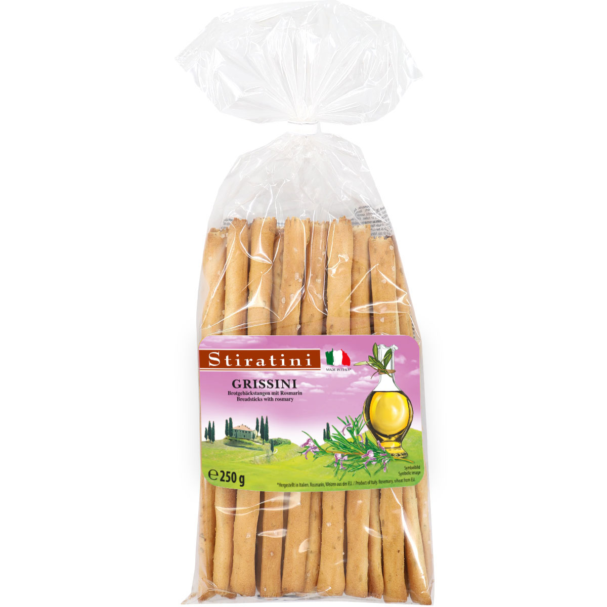 STIRATINI Grissini Brotgebäckstangen mit Rosmarin 250g