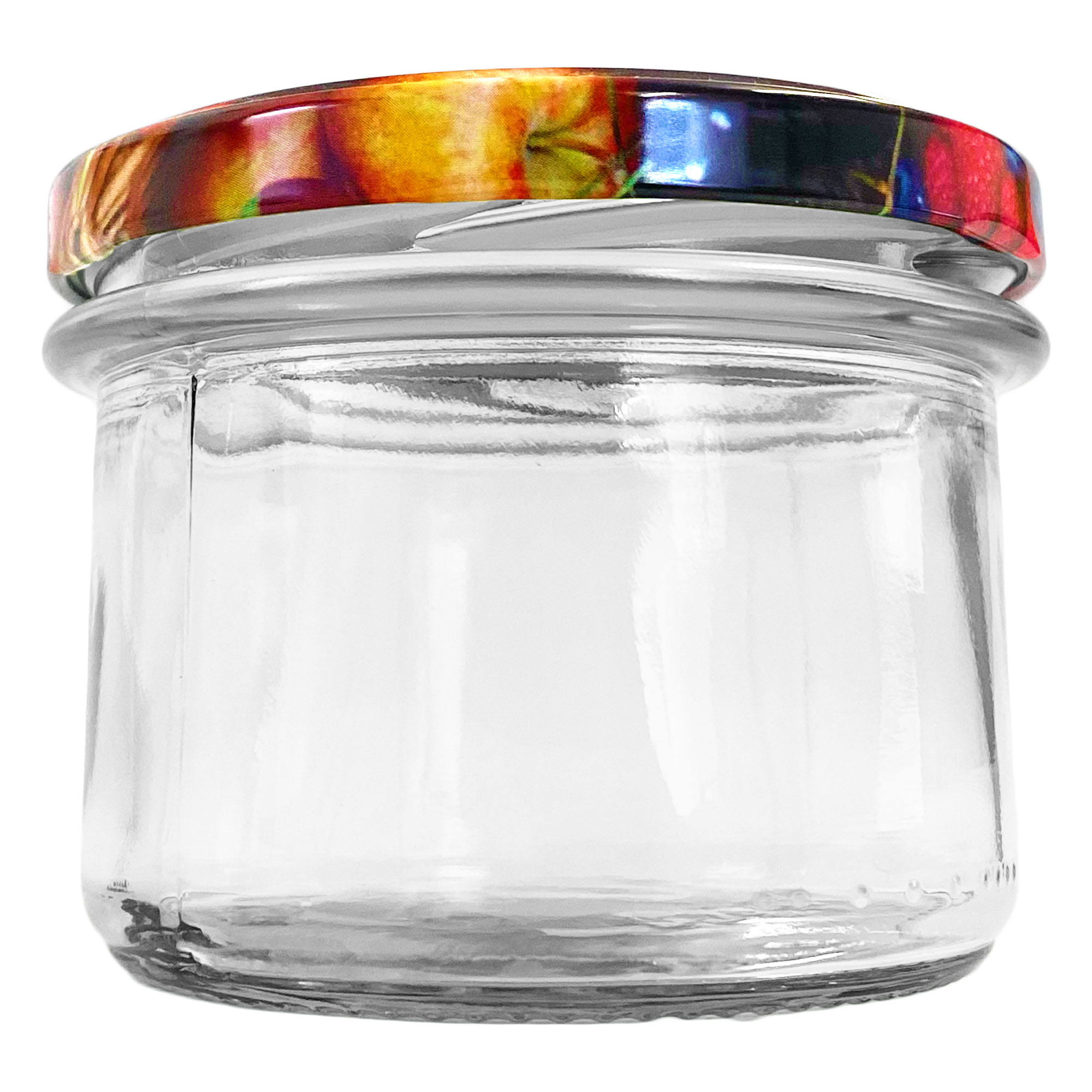 Einmachglas 235ml mit Schraubdeckel Früchtemotiv