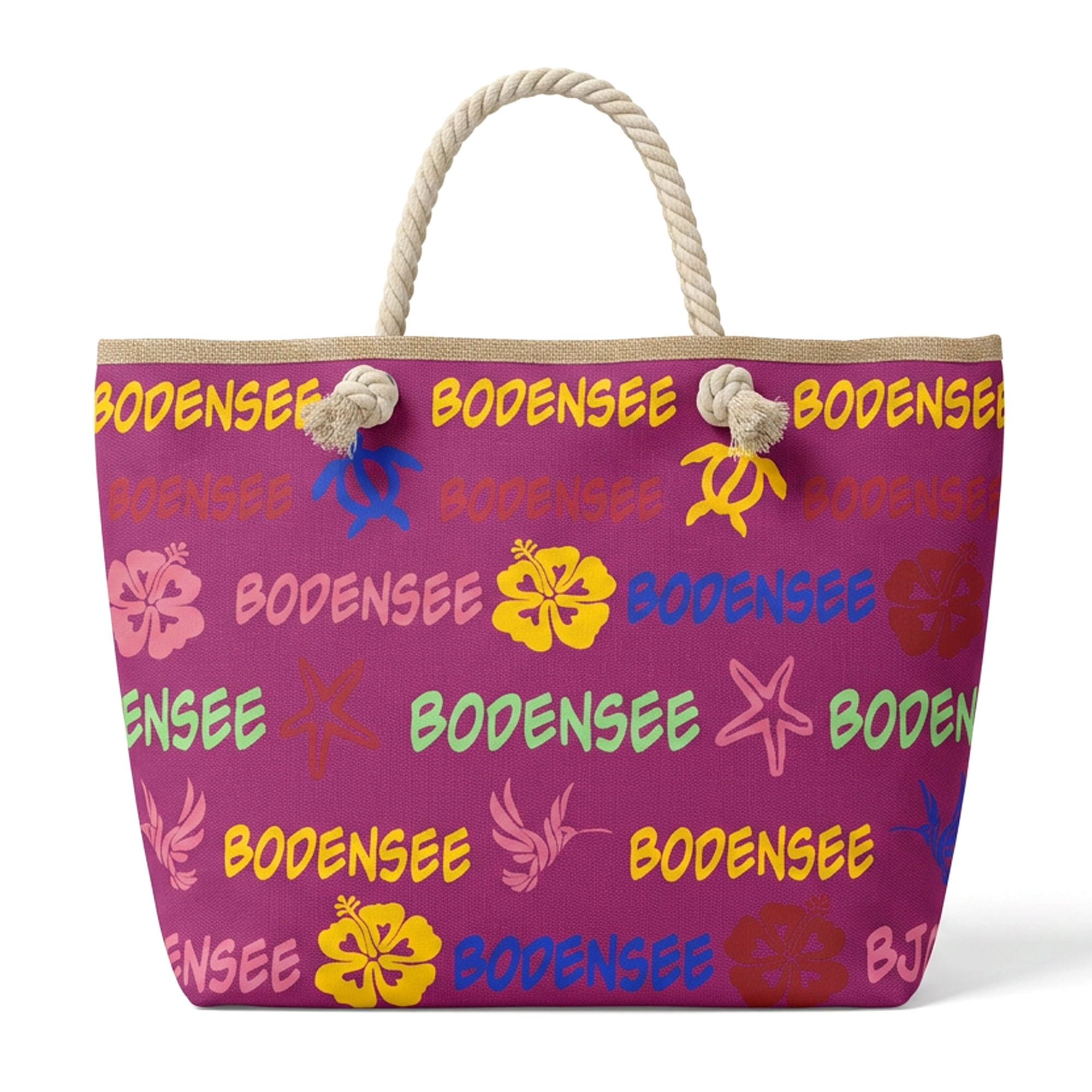 Schulter Tragetasche Bodensee Schriftzug, pink