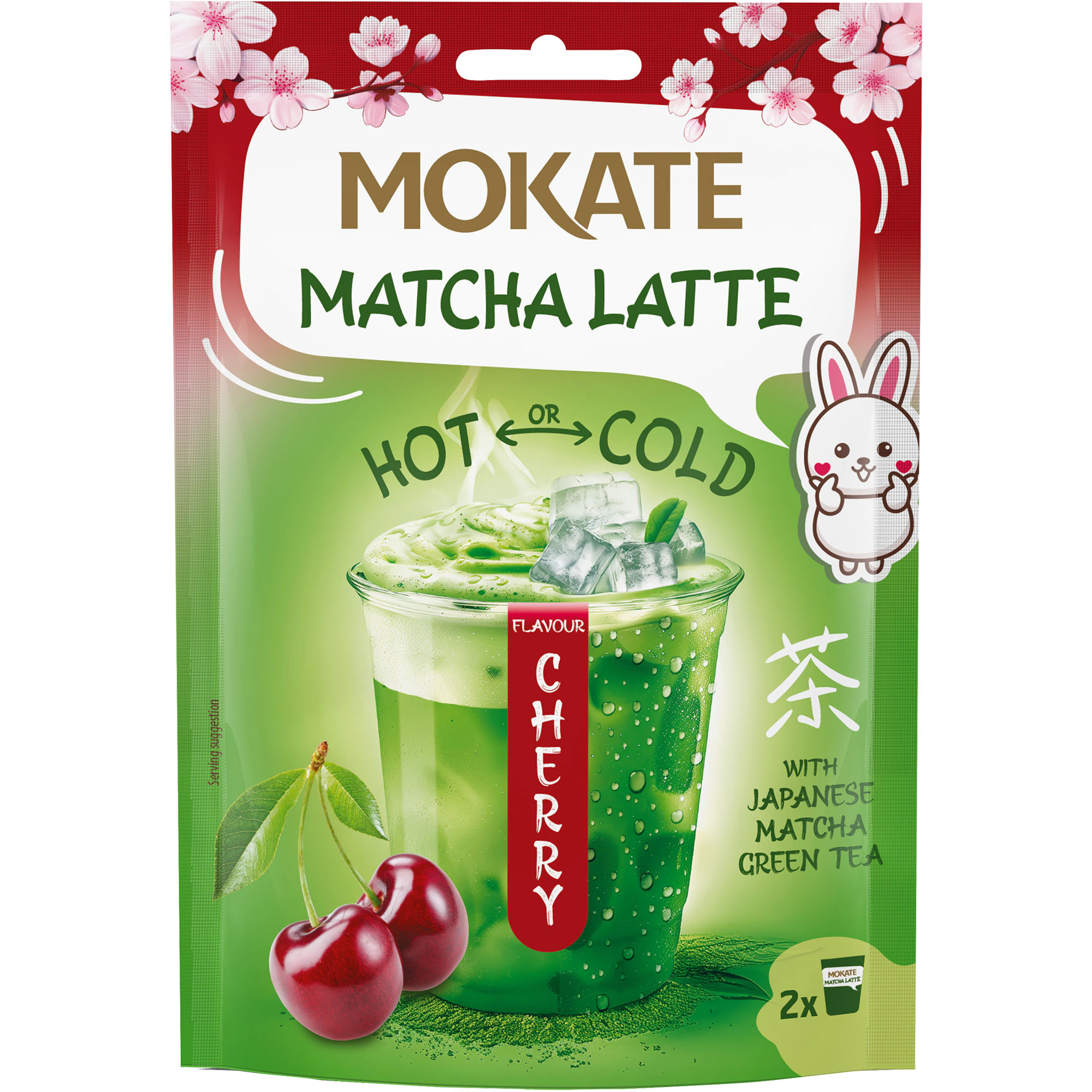 MOKATE Instant Getränkepulver Matcha Latte Cherry Flavour 40g