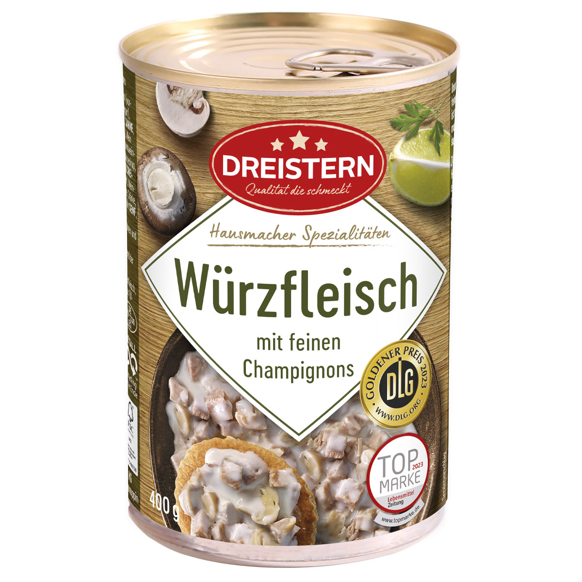 DREISTERN Würzfleisch mit feinen Champignons 400g