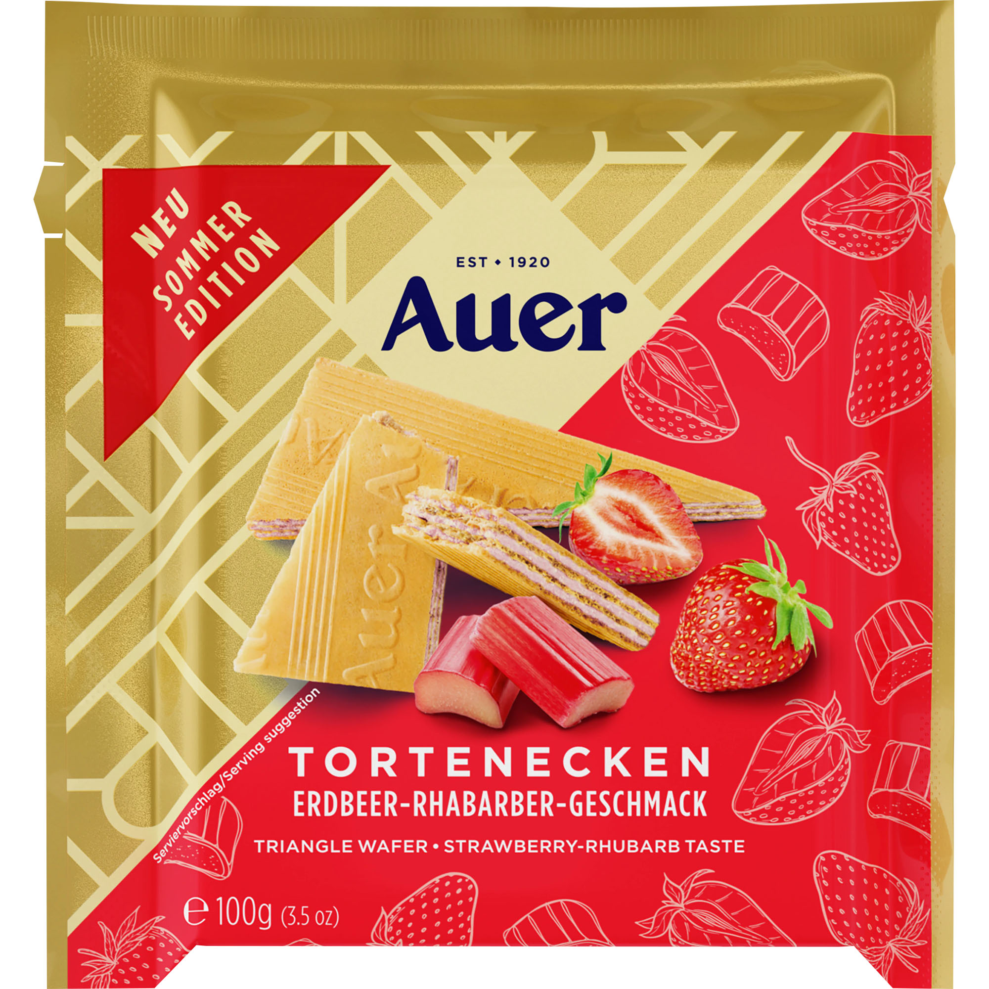 AUER Tortenecken Erdbeer-Rhabarber-Geschmack 100g