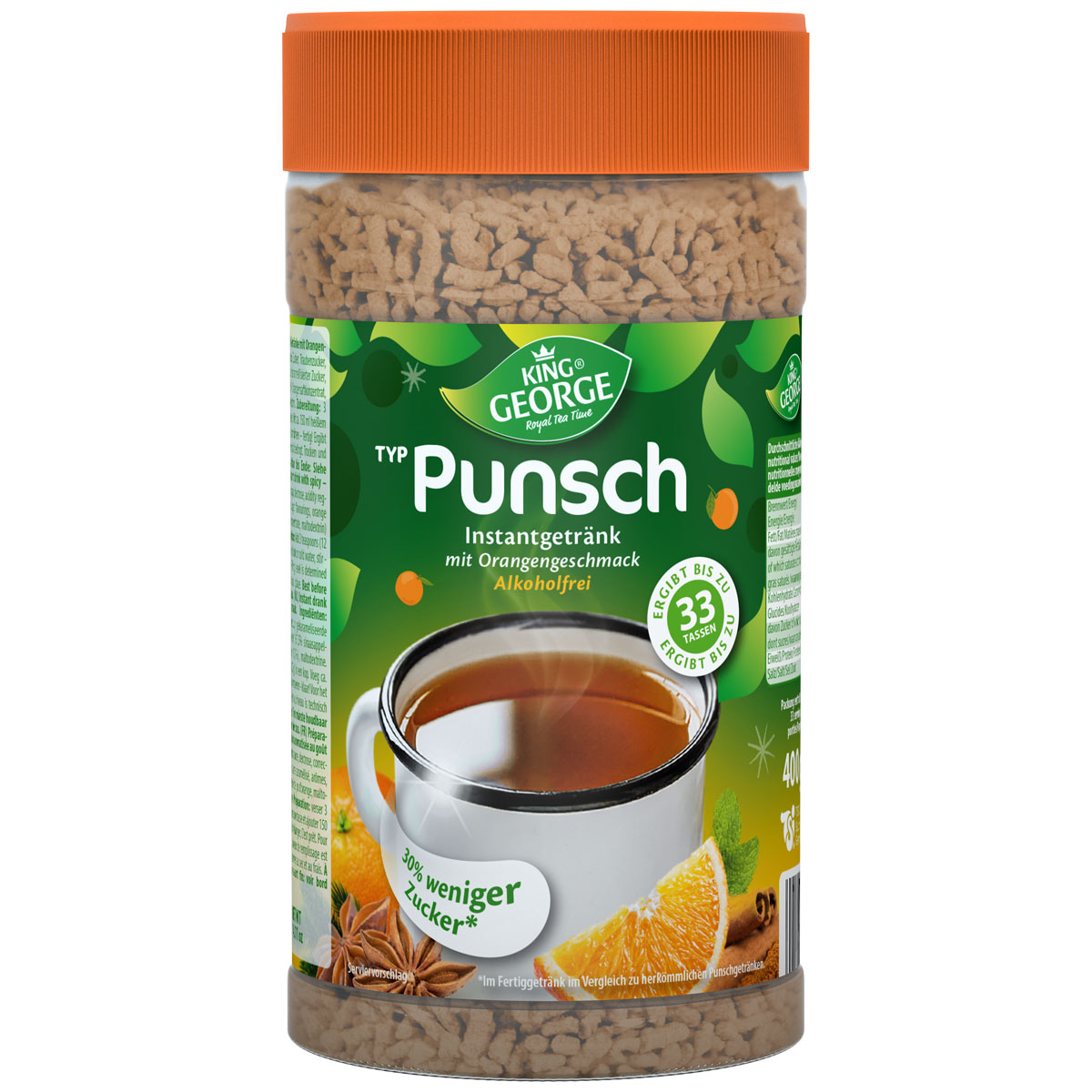 KING GEORGE - Instantgetränk Typ Punsch Orange 400g (MHD 30.09.2024)