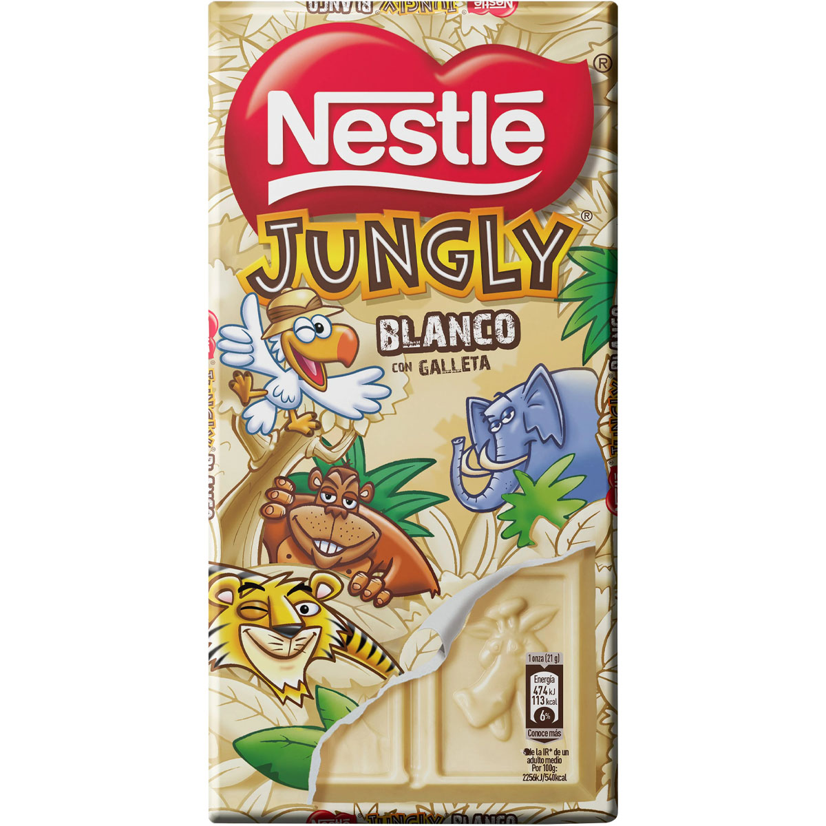 NESTLE Jungly Chocolate Blanco 125g