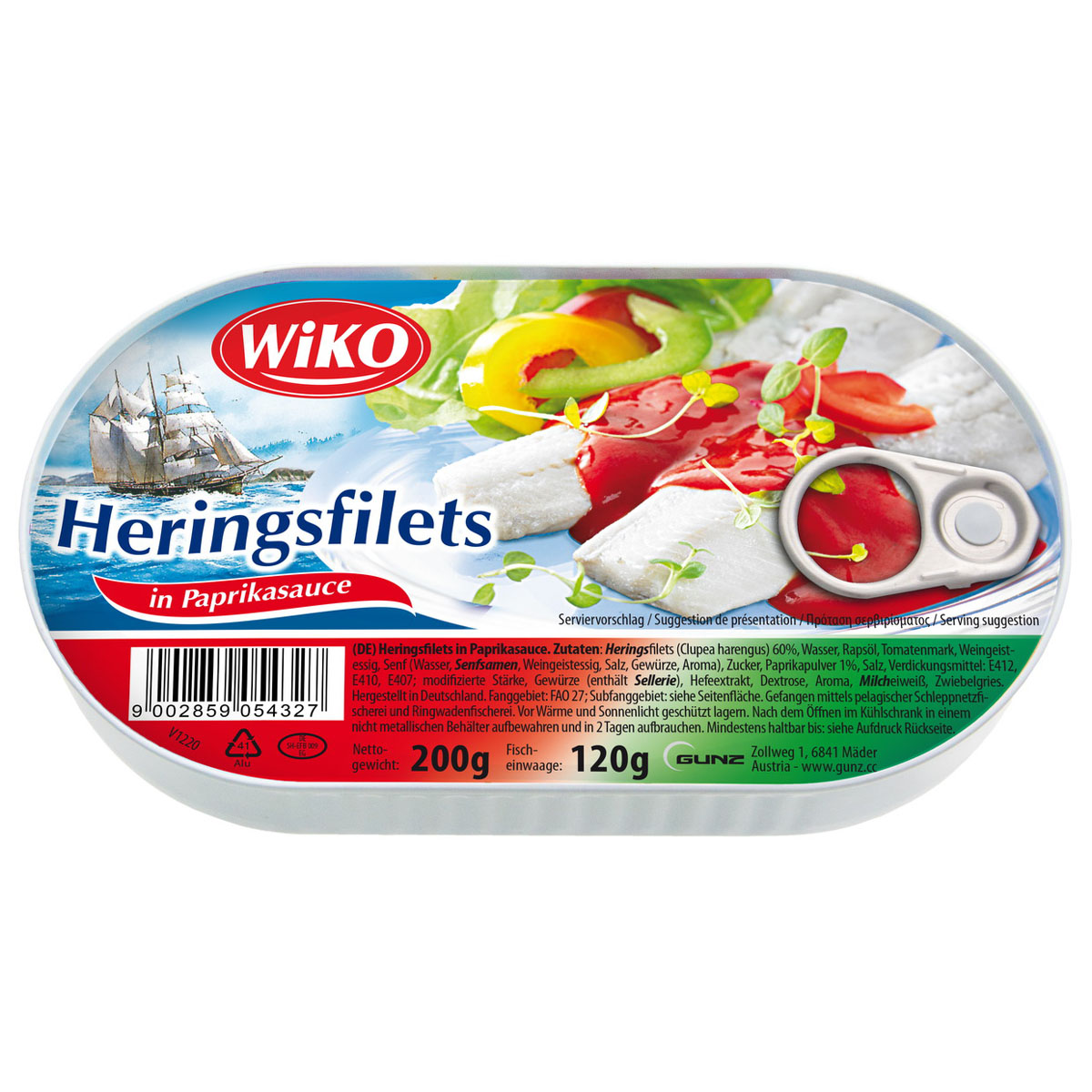 WIKO Heringsfilets in Paprikasauce 200g/120g