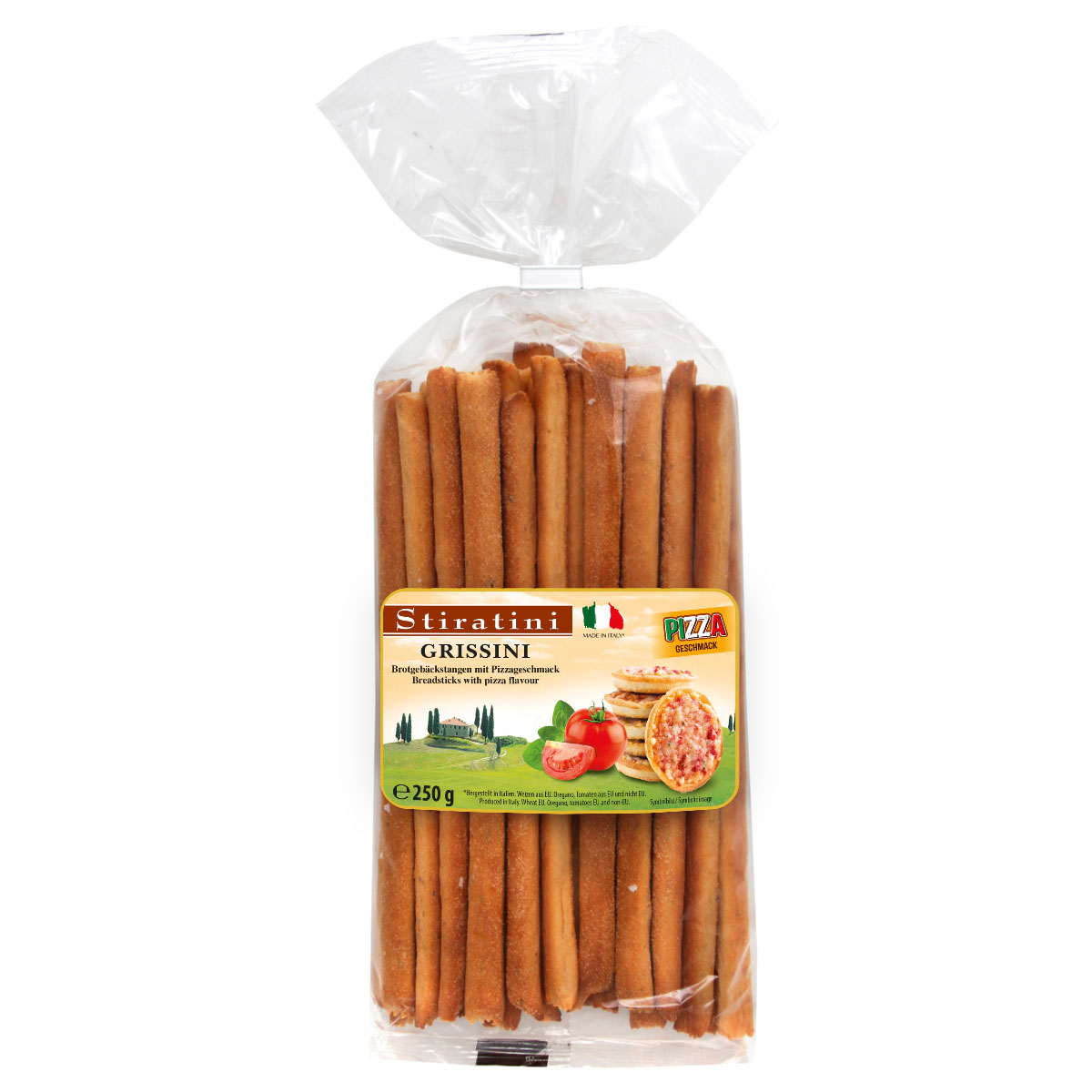 STIRATINI - Grissini Brotgebäckstangen Pizzageschmack 250g