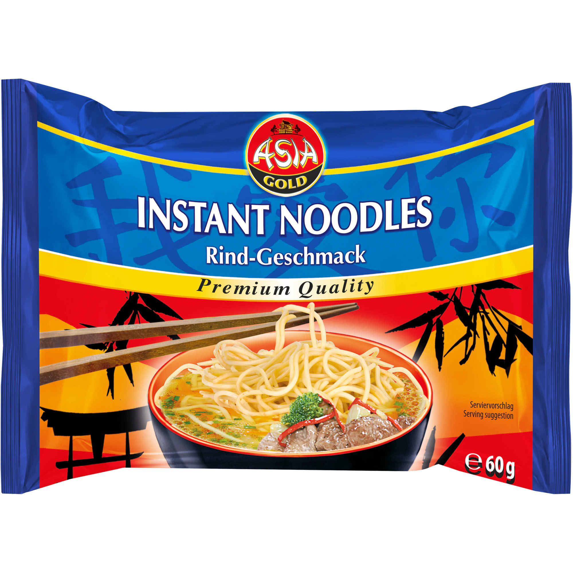 ASIA GOLD Instant Noodles Rind-Geschmack 60g