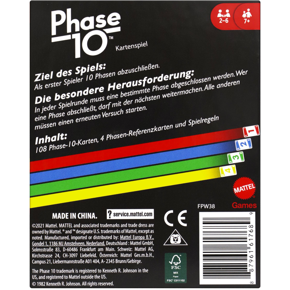 MATTEL GAMES Phase 10 Kartenspiel Gesellschaftsspiel 