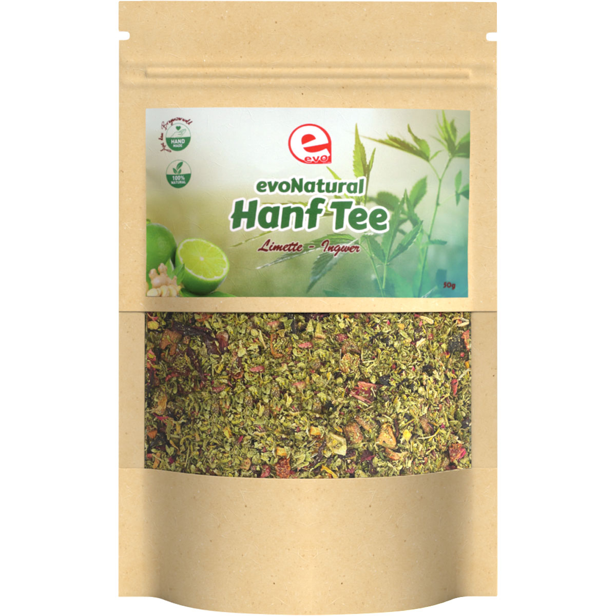 EVO NATURAL Hanf Tee Ingwer Limette 50g