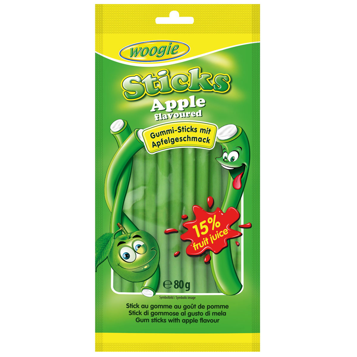 WOOGIE - Sticks Apple flavoured 80g