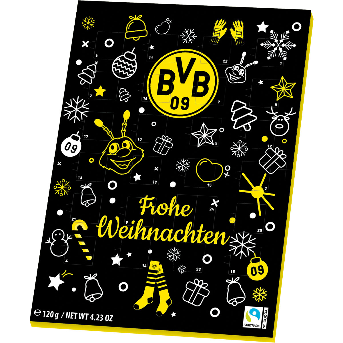 BVB Fußball Milchschokolade 2024 Adventskalender 120g