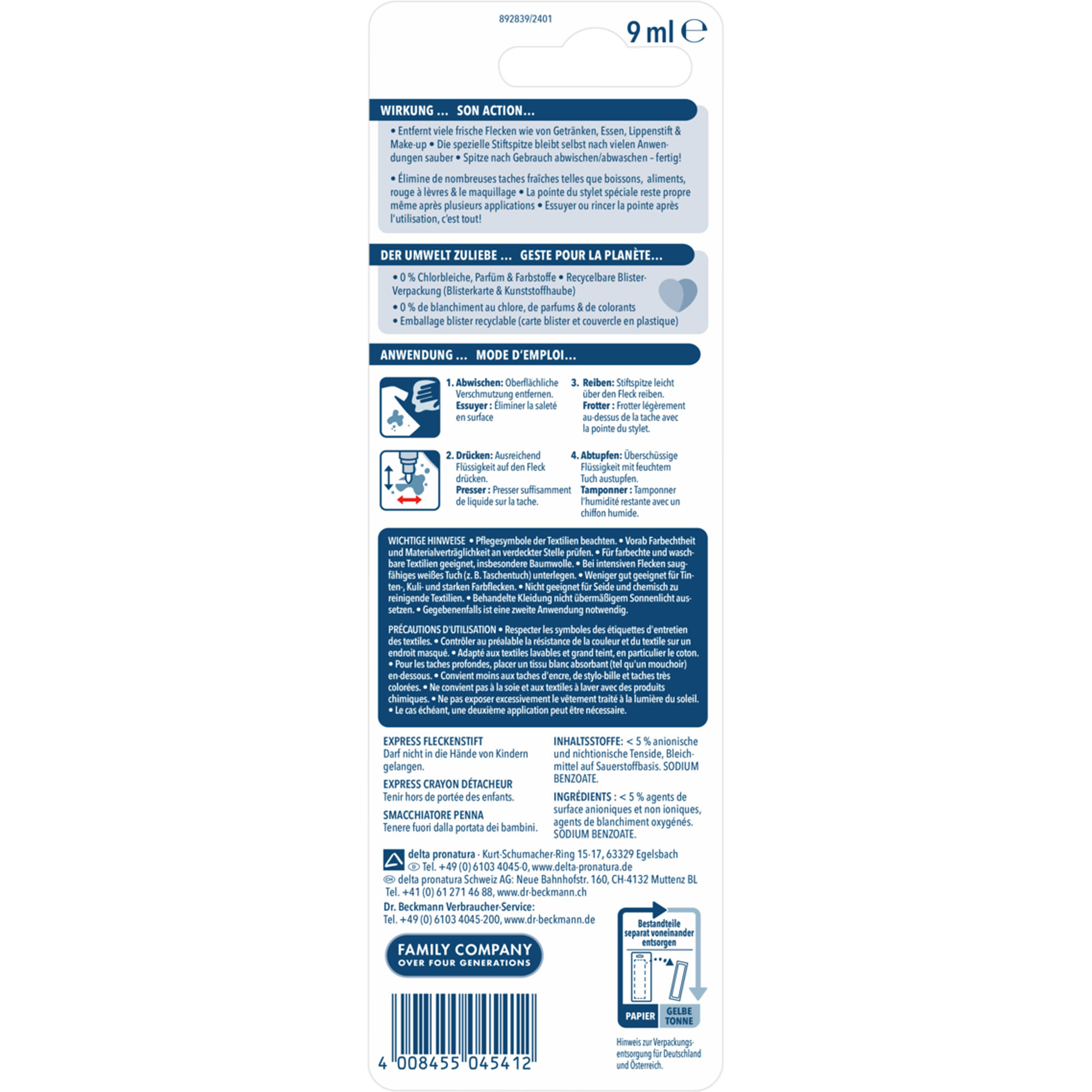 DR. BECKMANN express Fleckenstift 9ml