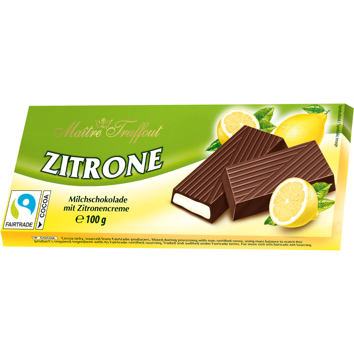 MÂITRE TRUFFOUT Zitrone Milchschokolade mit Zitronencreme 100g
