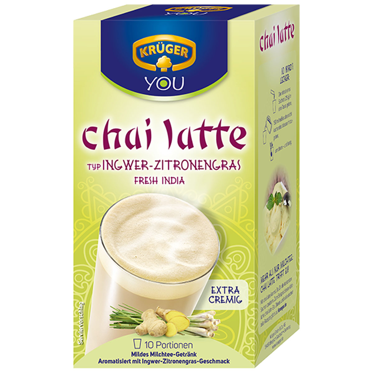 KRÜGER YOU Chai Latte Typ Ingwer-Zitronengras Fresh India 10x25g