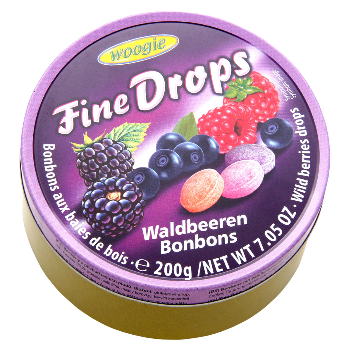 WOOGIE Fine Drops Waldbeerenbonbons 200g