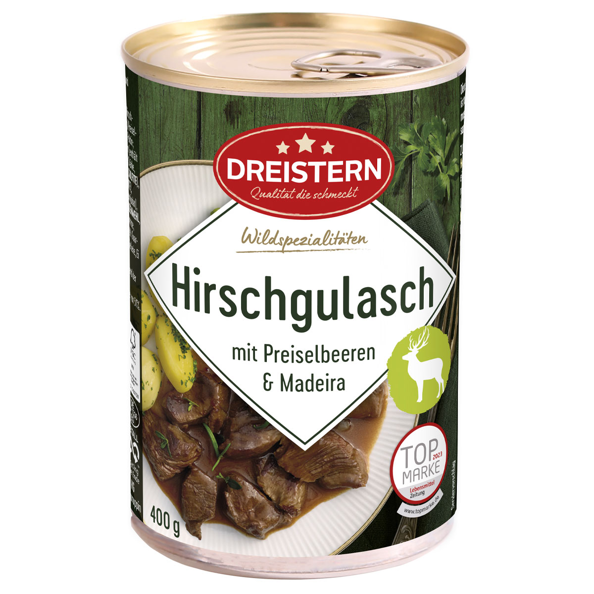 DREISTERN Hirschgulasch mit Preiselbeeren 400g