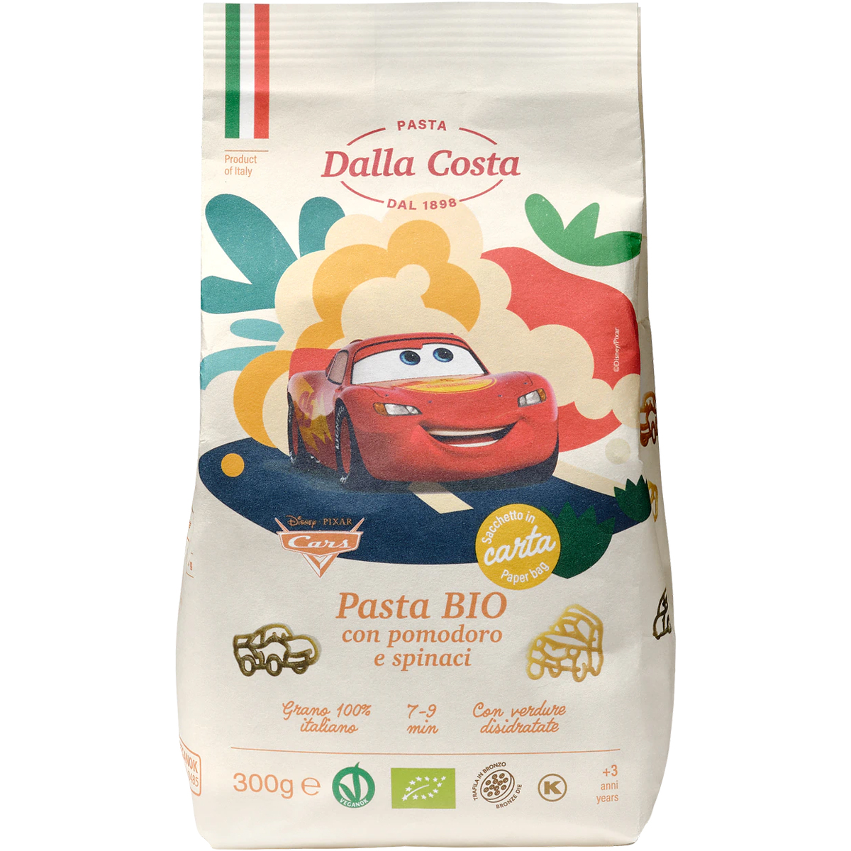 DALLA COSTA Pasta BIO Disney Cars Motiv 300g