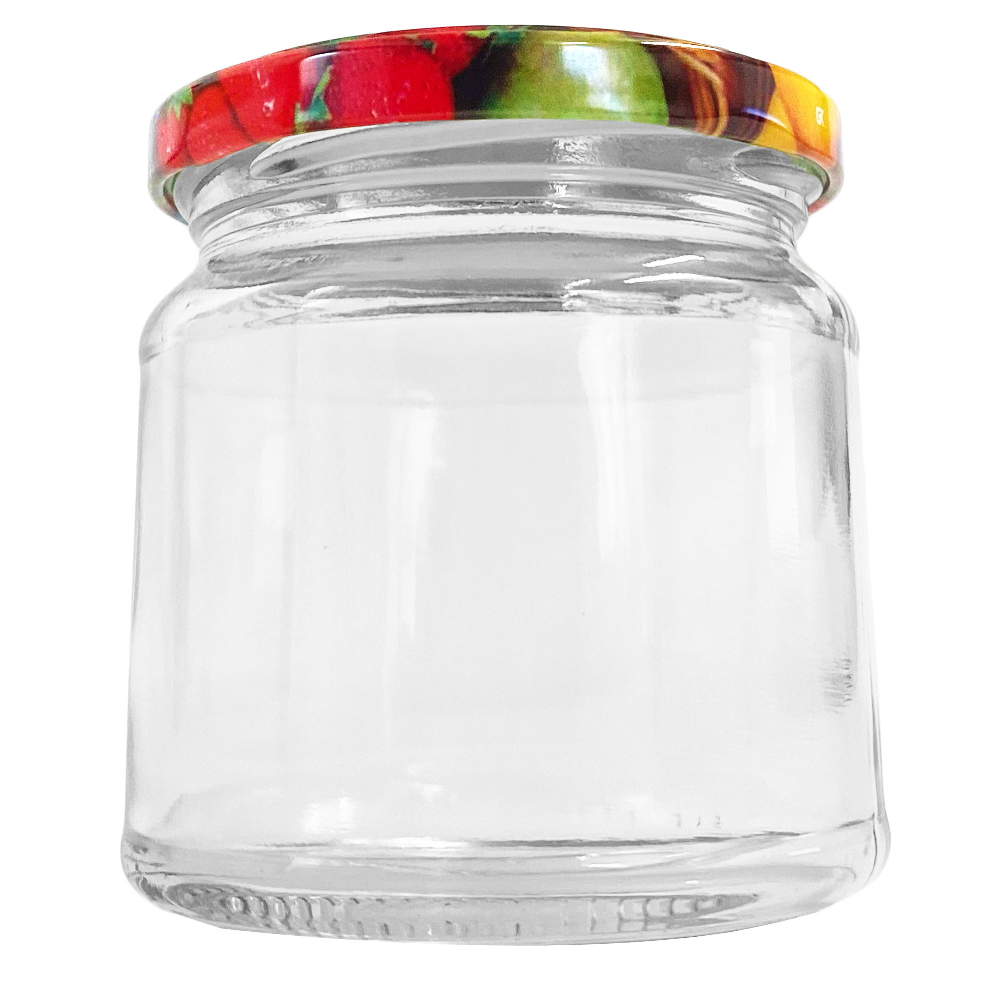Einmachglas 210ml mit Schraubdeckel Früchtemotiv